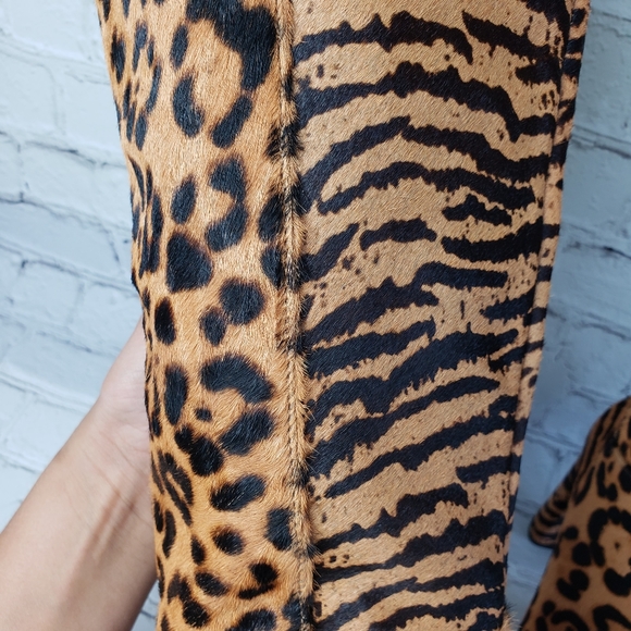 NWOB Antonio Melani Leather Animal Print Fur boots - Picture 6 of 12